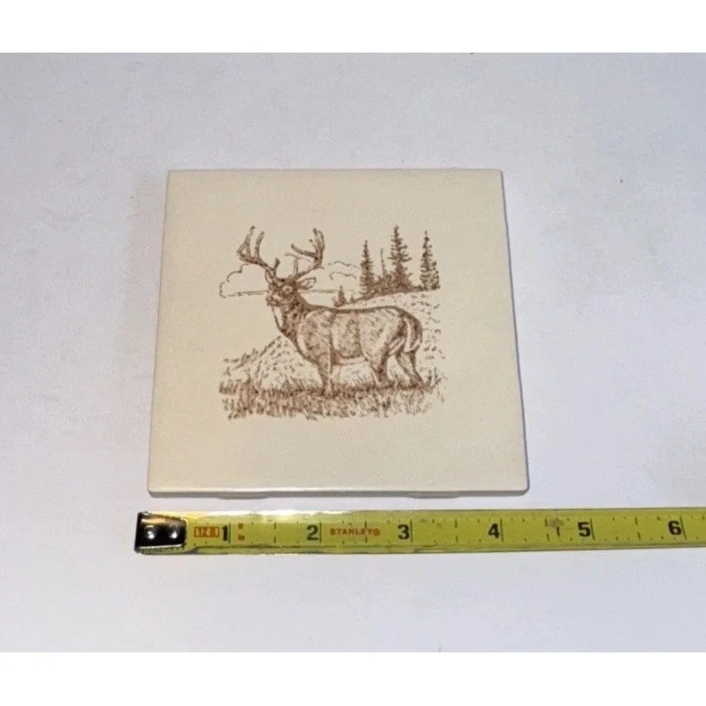 4 Coasters‎ Deer Ceramic